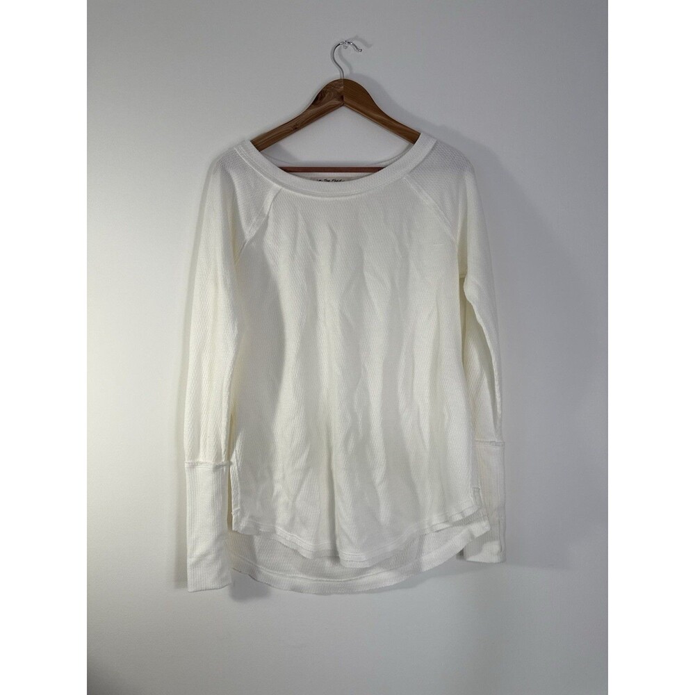 ✿ We The Free Free People Ivory Thermal Long Sleeve Top Waffle Knit XS